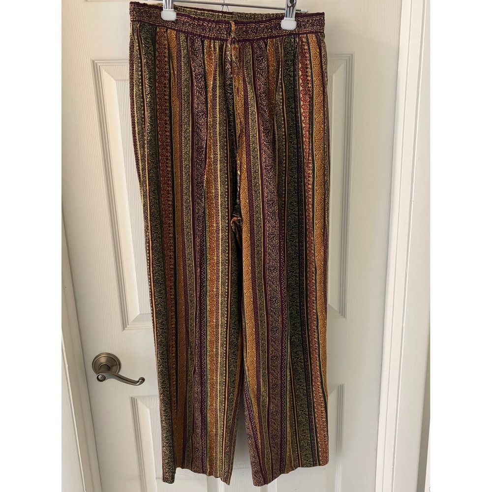 Vintage Norton McNaughton Women's 12 USA Made Abstract Stripe Pull On Pants